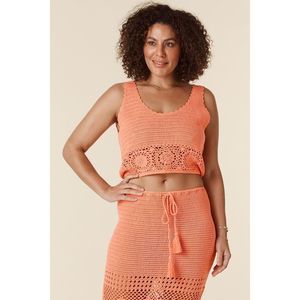 New Spell Let the Sunshine in Crochet Cami - Peach Size Large